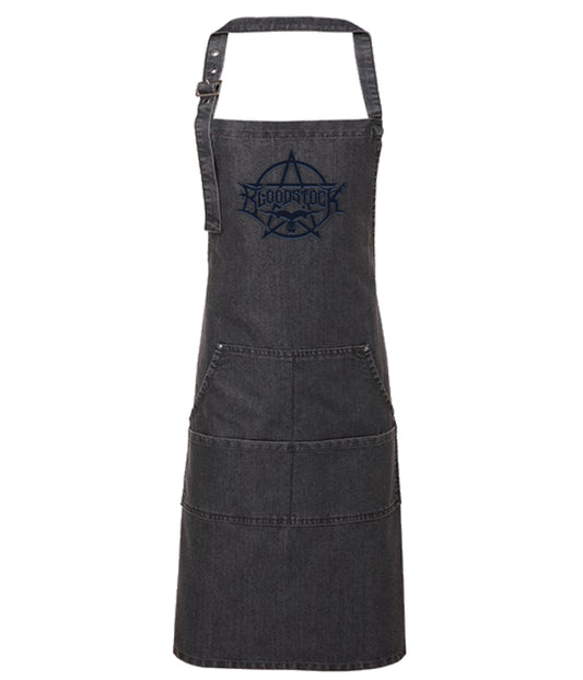 BOA Embroidered Blk Denim Apron