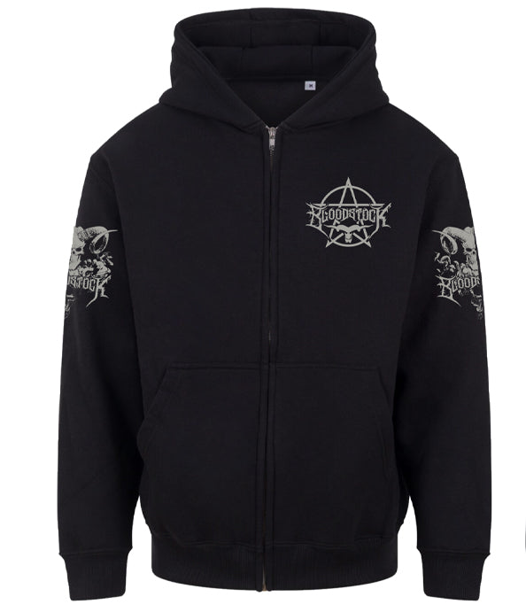 2026 Pentagram Logo Embroidered Blk Zip Hoody